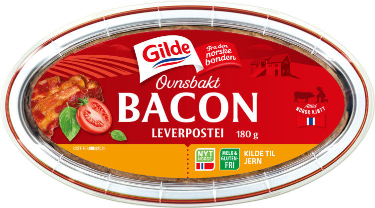 Leverpostei Ovnsbakt Bacon 180g Gilde