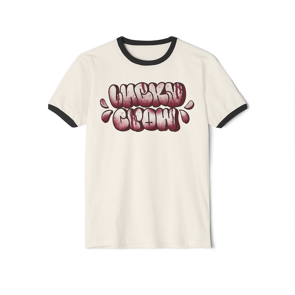 Thumbnail: LuckyCrow Bloody Unisex Cotton Ringer T-Shirt