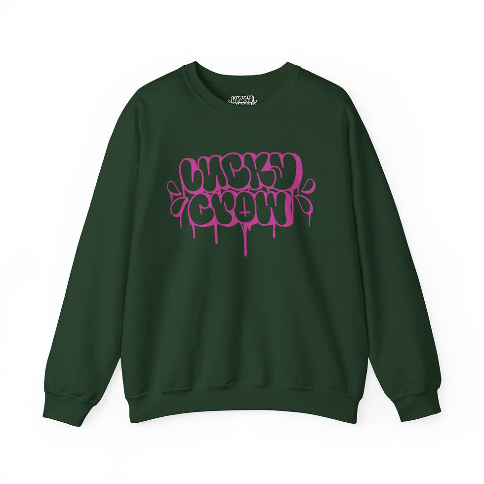 Thumbnail: LucykyCrow Pink Unisex Heavy Blend™ Crewneck Sweatshirt