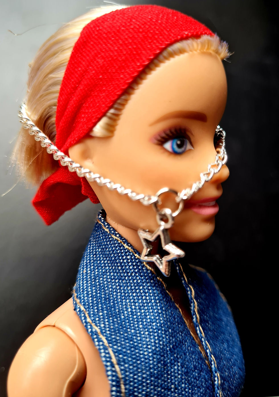 Thumbnail: Barbie is modelling the Handmade Silver Star Chain Necklace