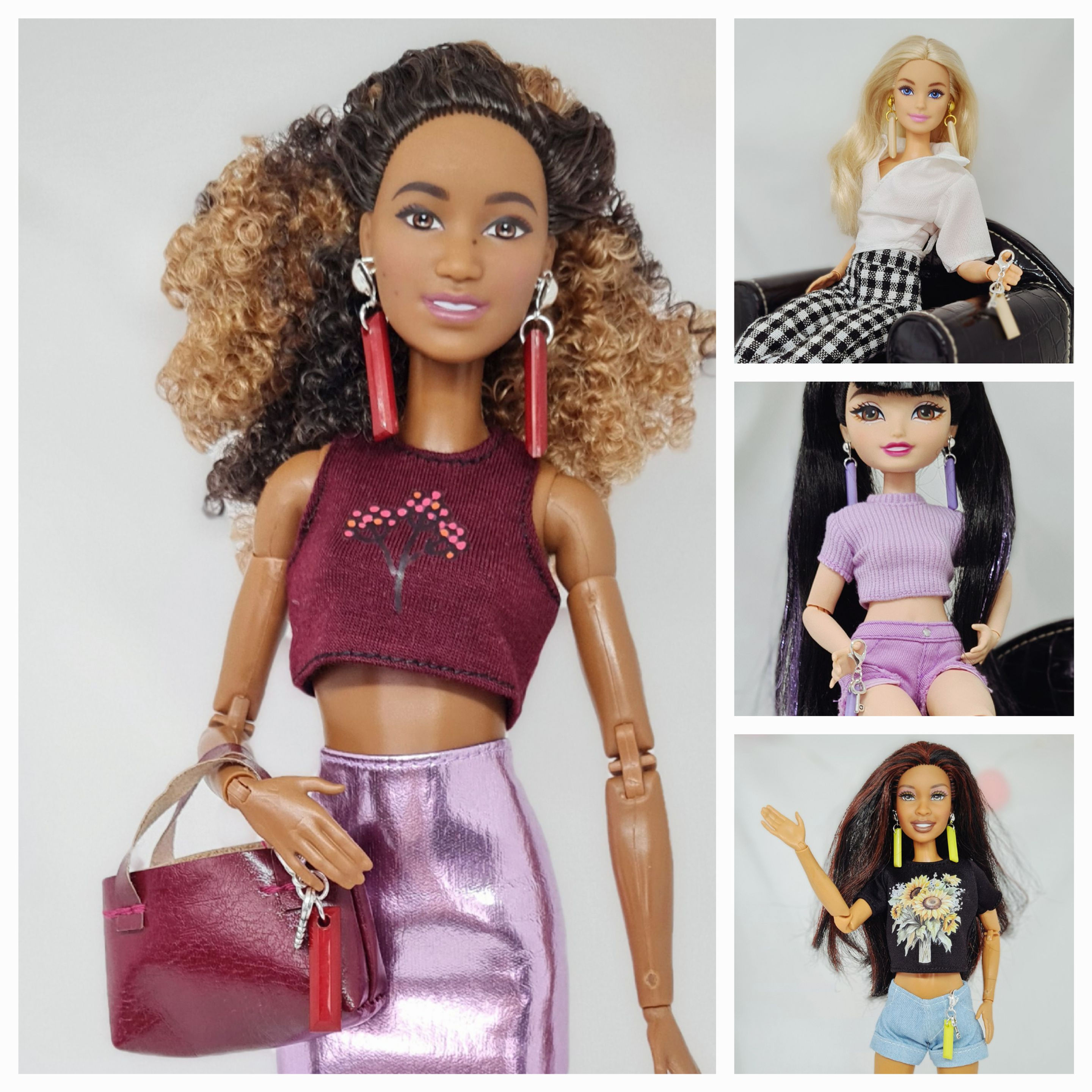 Ken & of Barbie Accessories - Solid Colour Bar Keyring and Keys (4 Options)