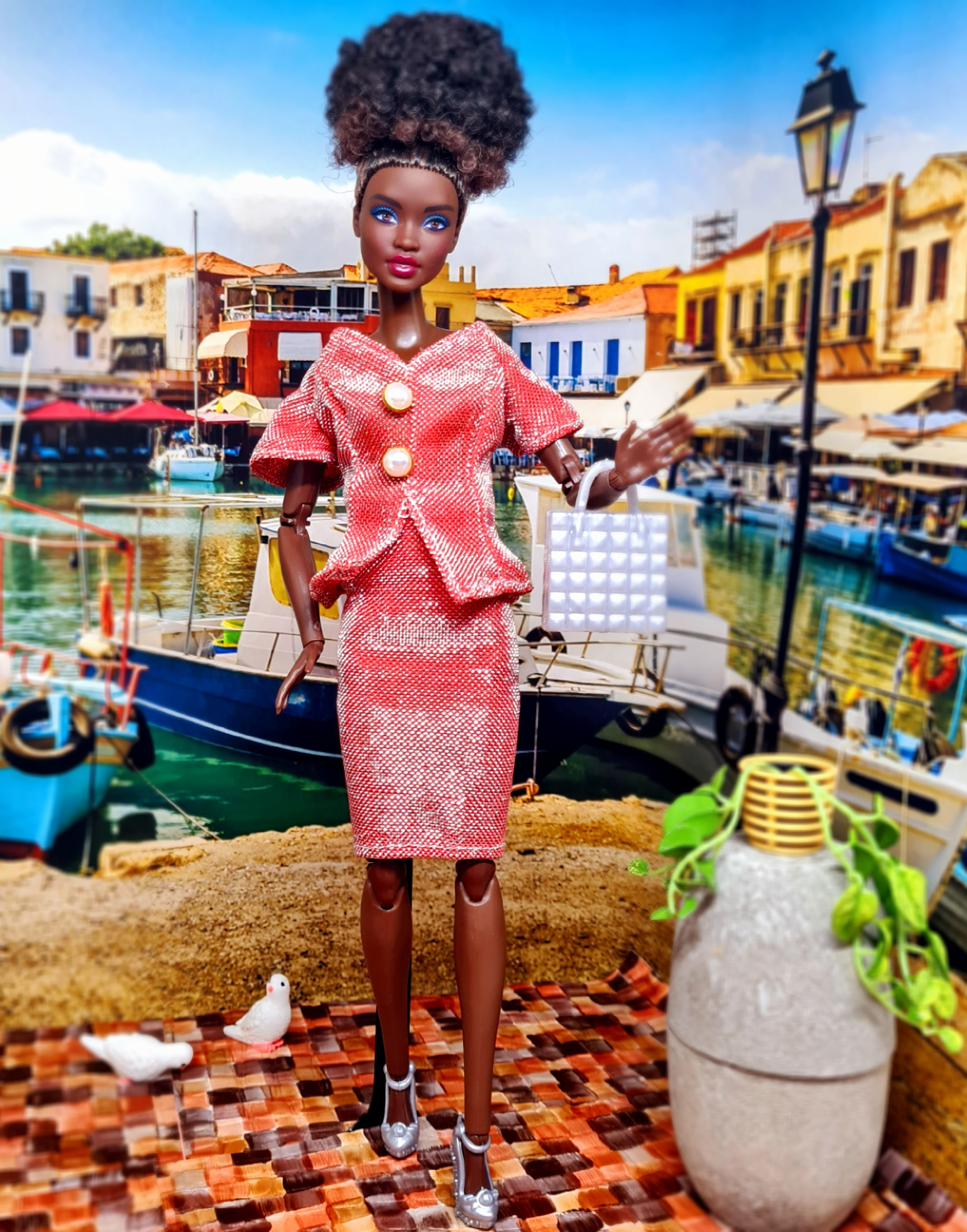 Barbie Clothes - Blush Sparkle Suit and Accessories