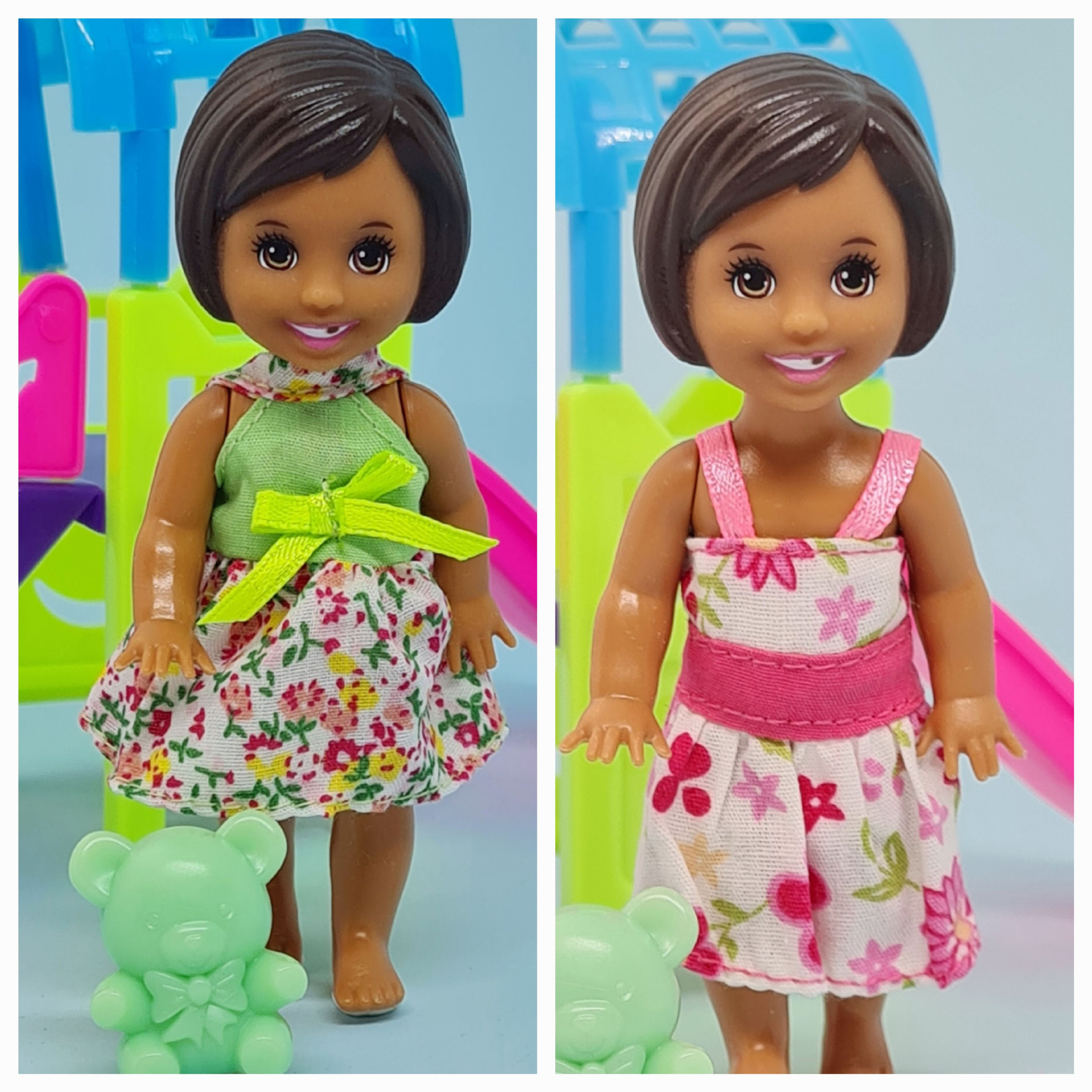 Kelly Clothes - Floral Dresses Green Teddy Bear Set