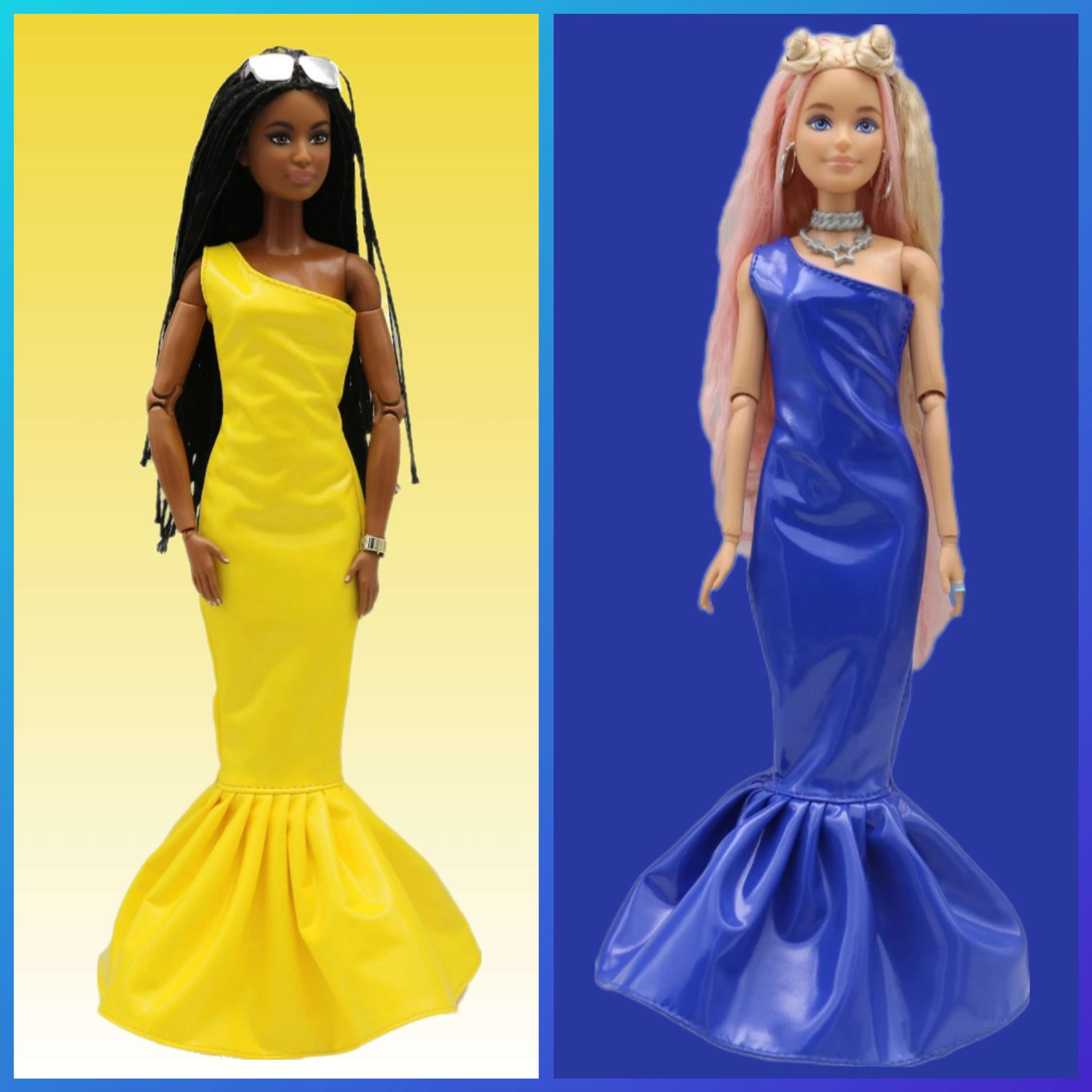 Barbie Clothes - Faux Leather Mermaid Dress (2 Options)