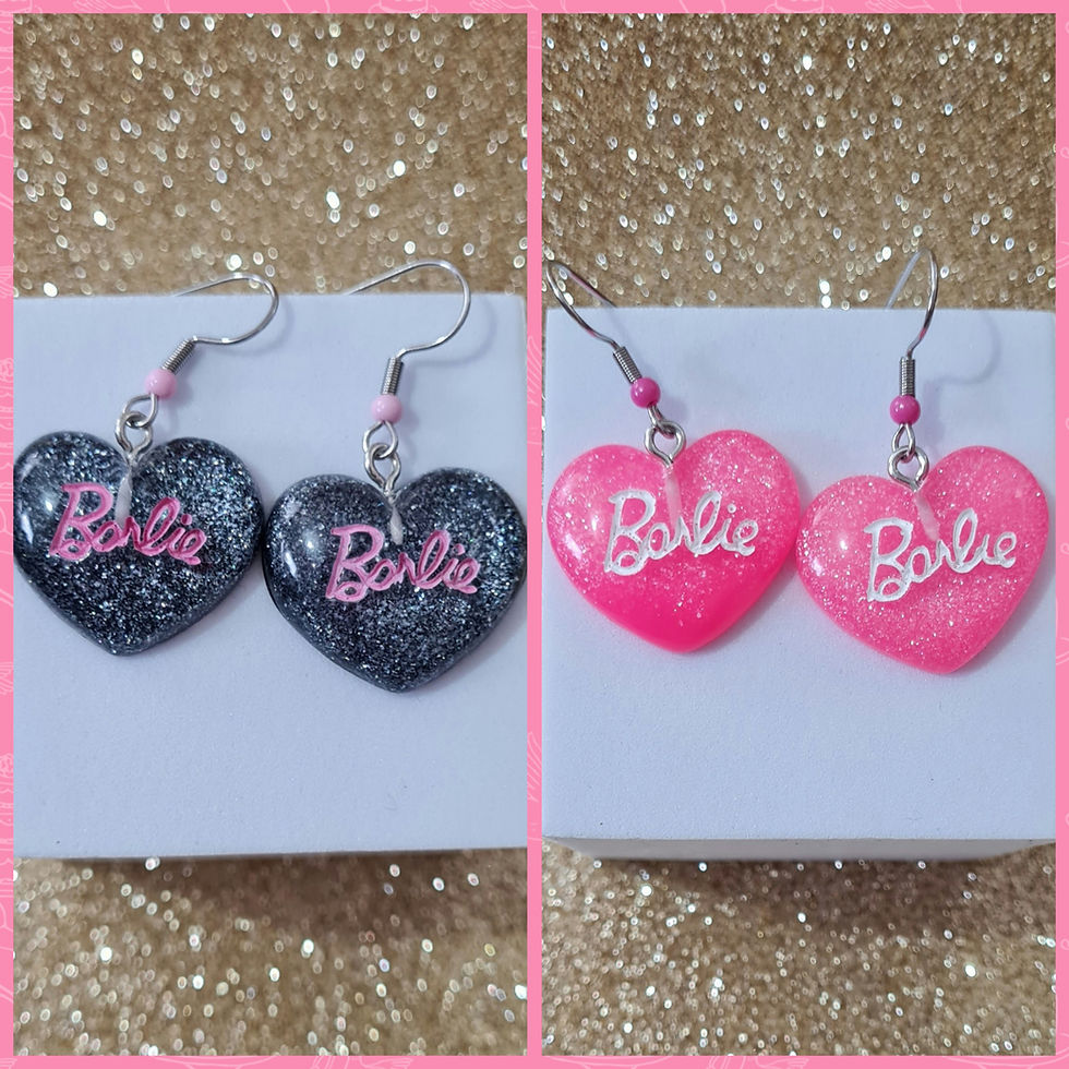 Barbie Glitter Heart Earrings
