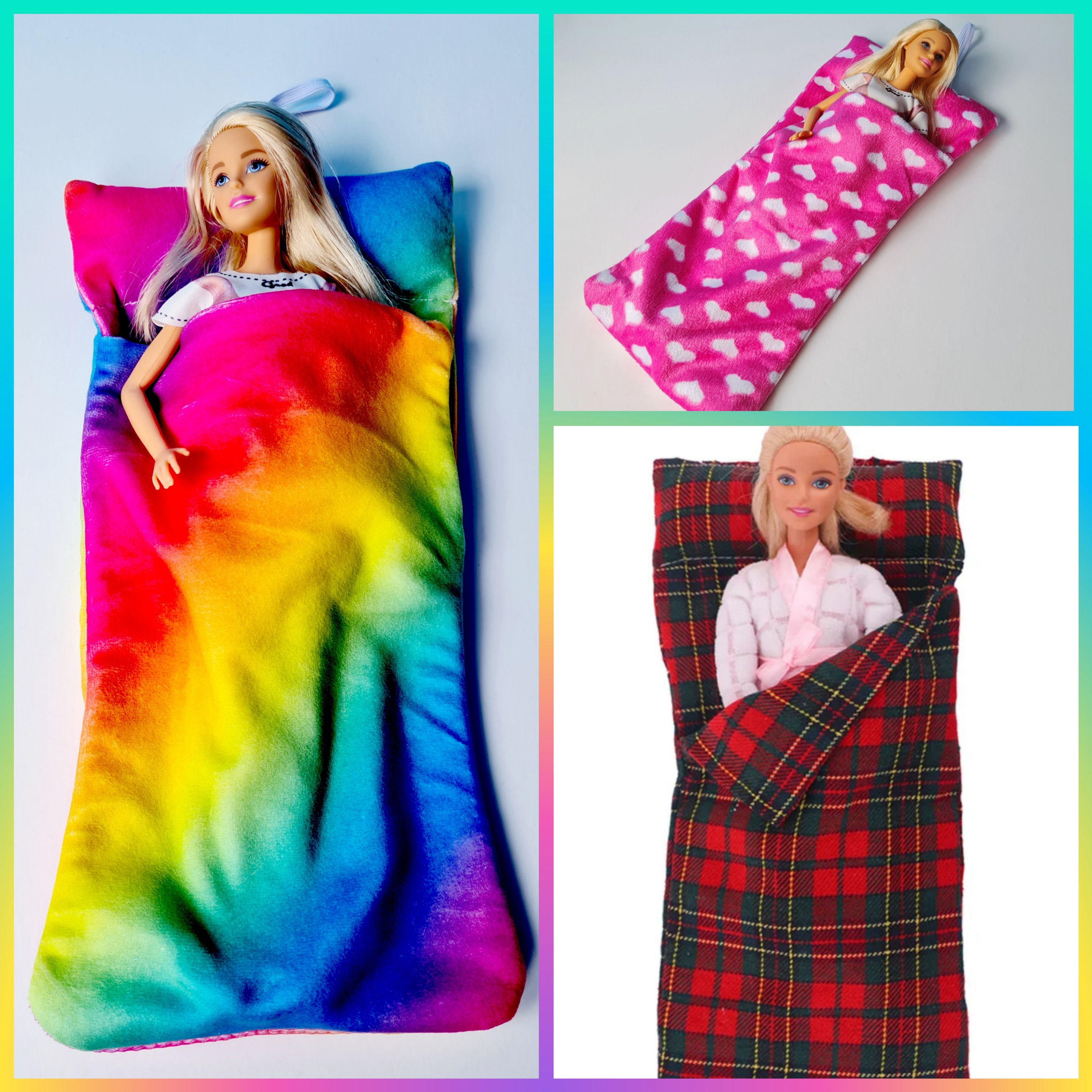 Barbie Accessories - Plush Sleeping Bag (3 Options)