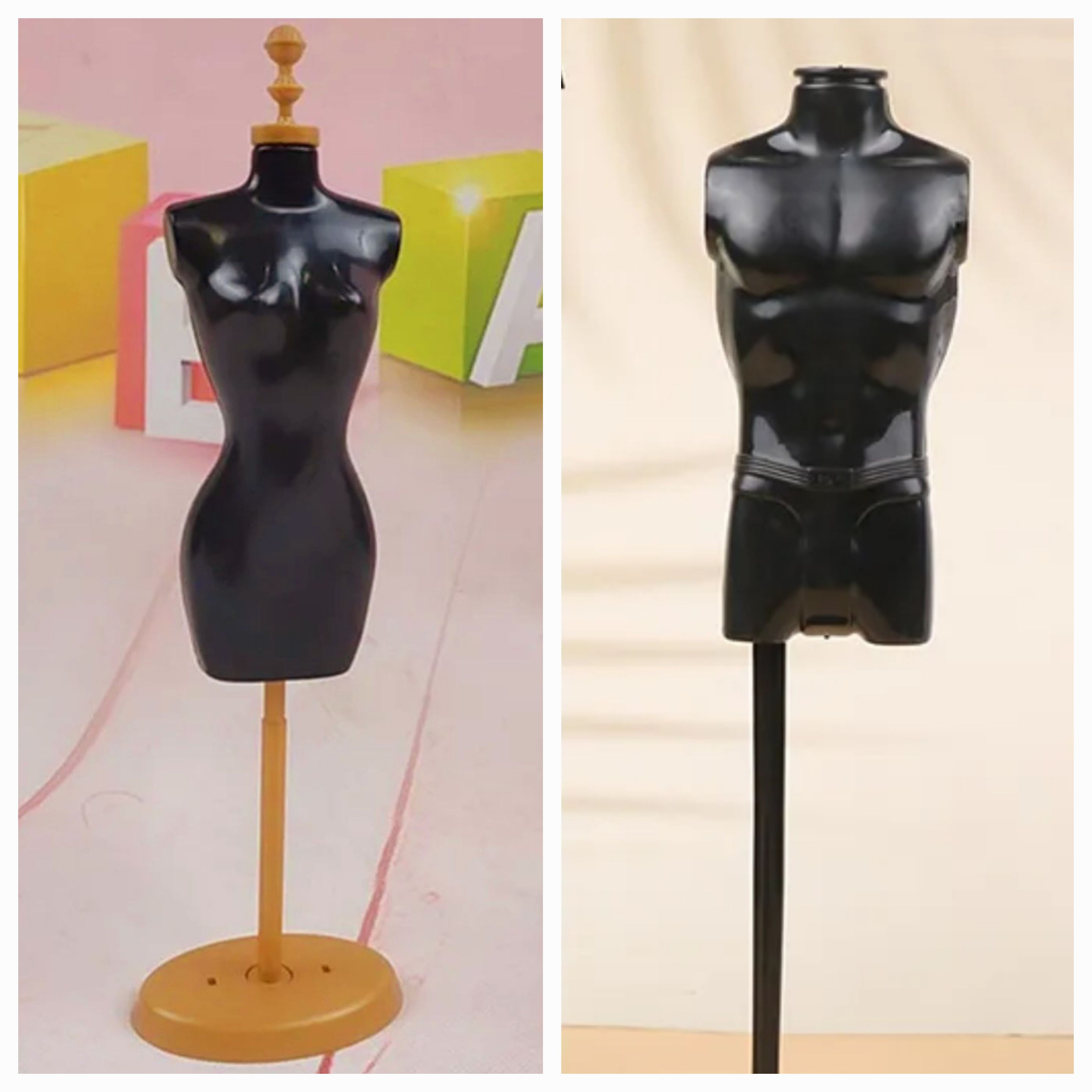 Barbie Accessories - Black Mannequin Dress Form - Male or Female