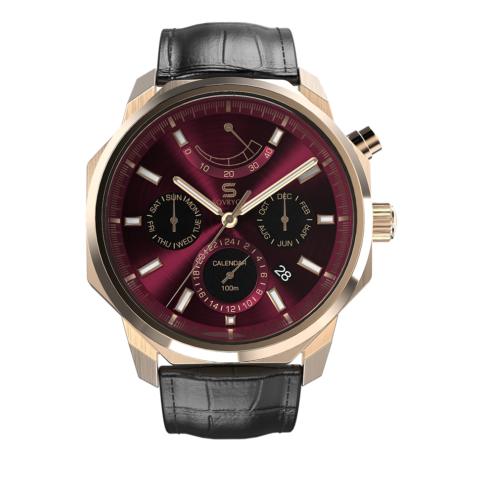 Thumbnail: Black Leather - Rosegold Clasp