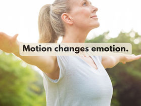 Joyful woman stretching outdoors.