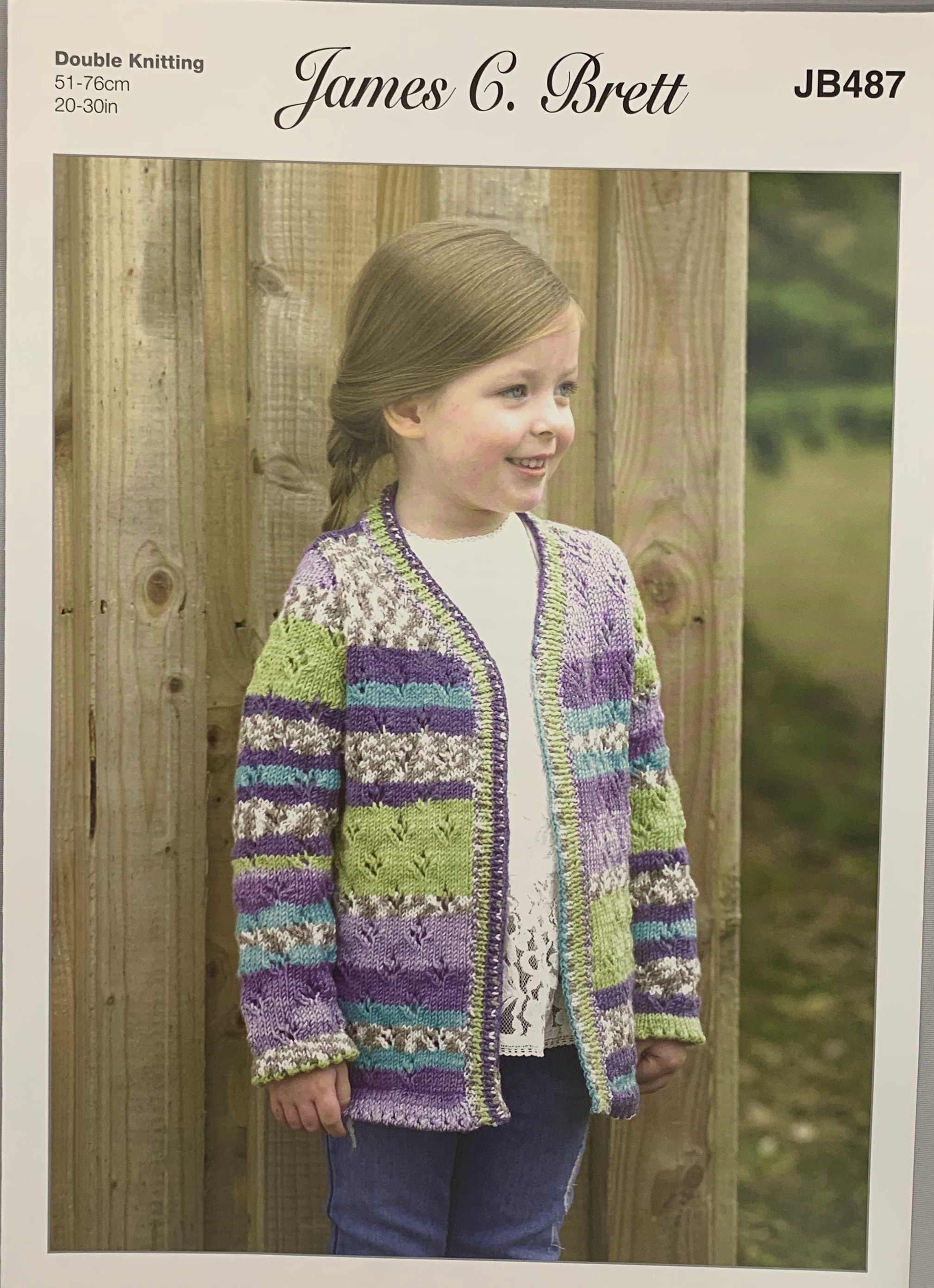 James C Brett JB487 Cardigan DK 51-76cm-20-30in