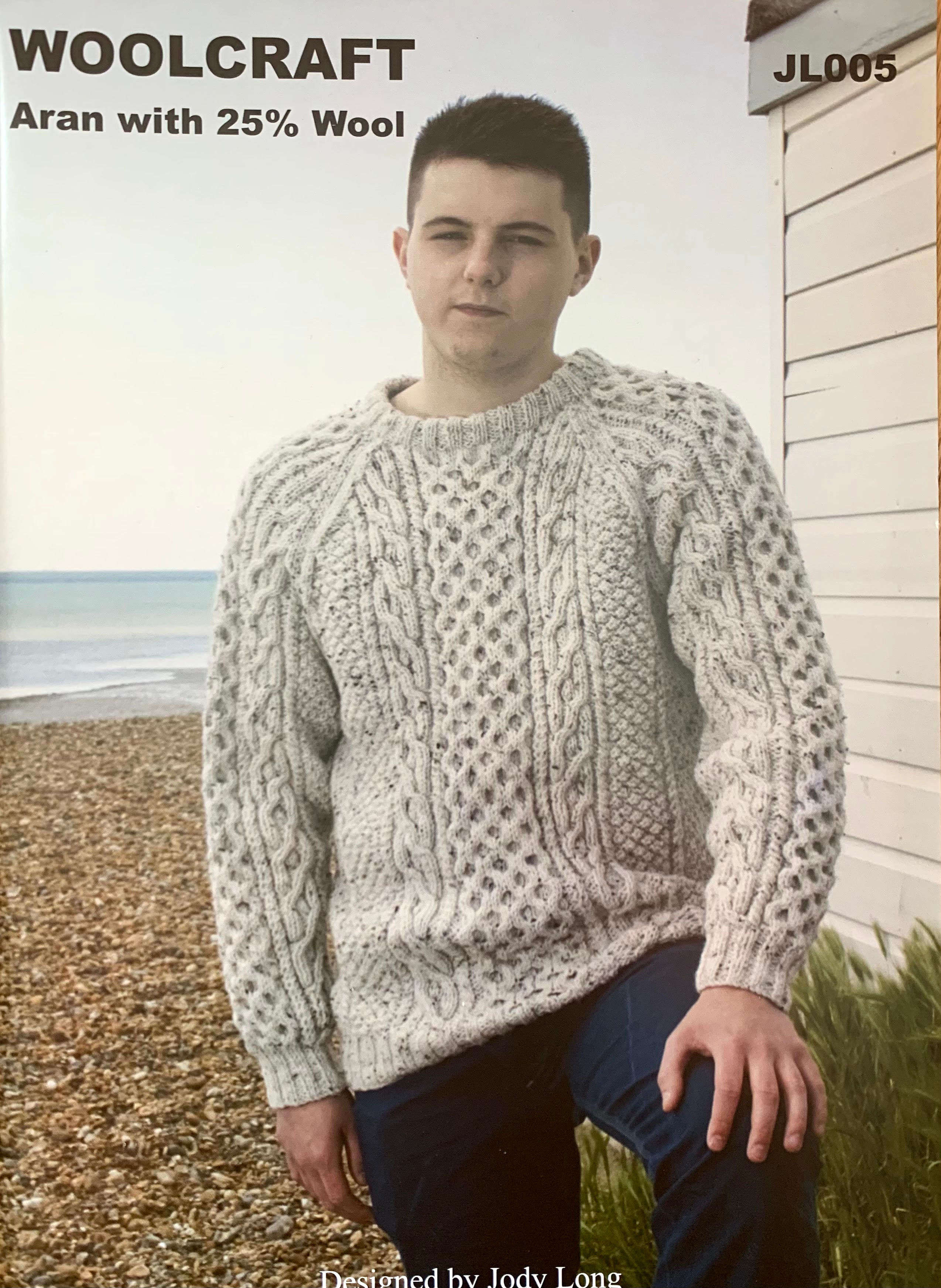 Woolcraft JL005 Aran Sweater 91cm/36in - 112cm/44in