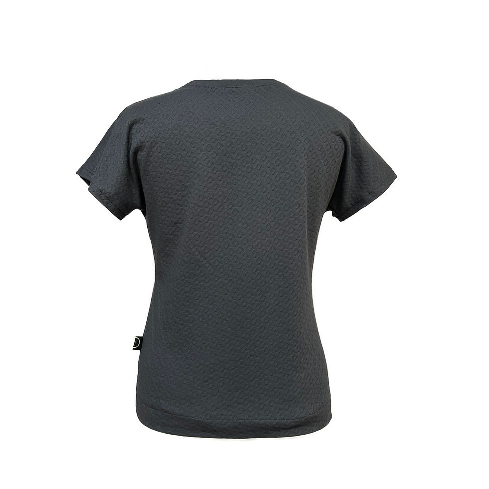 Miniaturbild: graues T-Shirt mit kleinem Lochmuster, Hinten