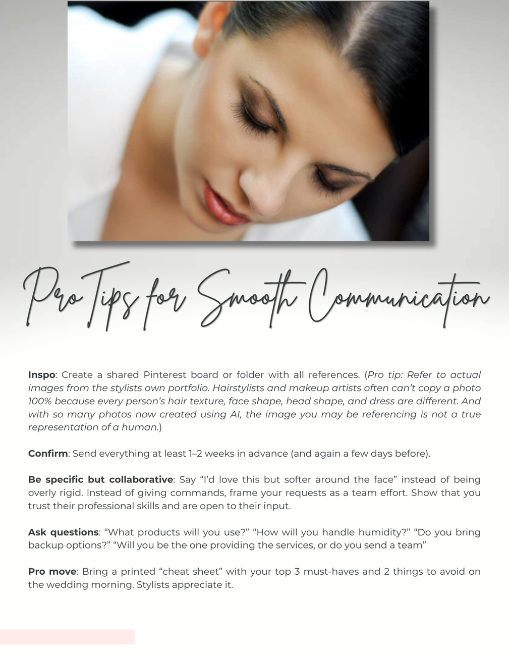 collaborate with your Bridal Beauty Team