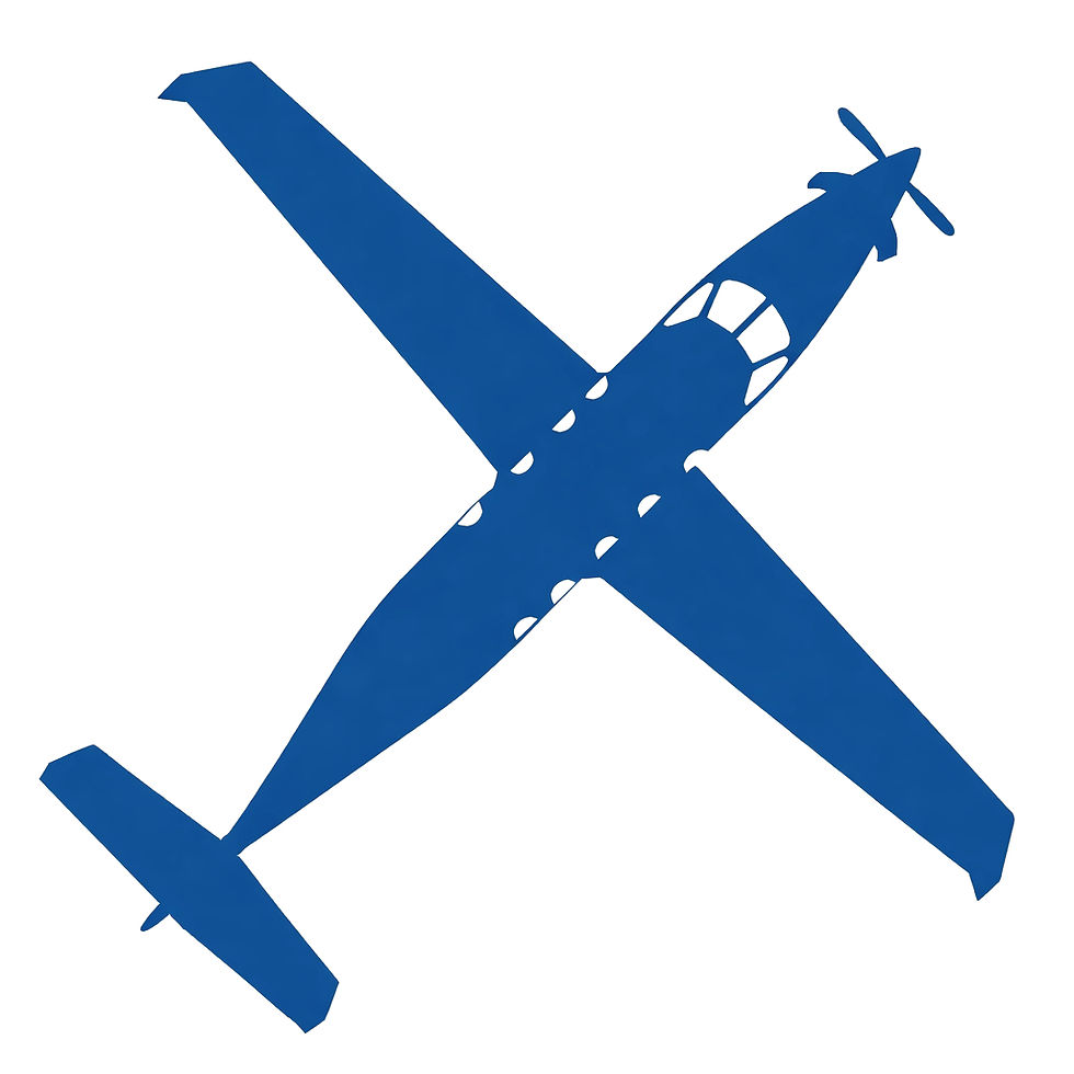 Blue propeller plane for air charter
