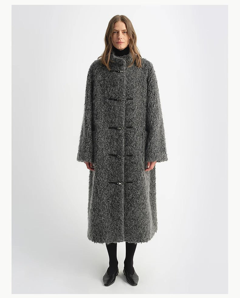 "Parisian Affair"Circle Long Fur Toggle Coat for Women