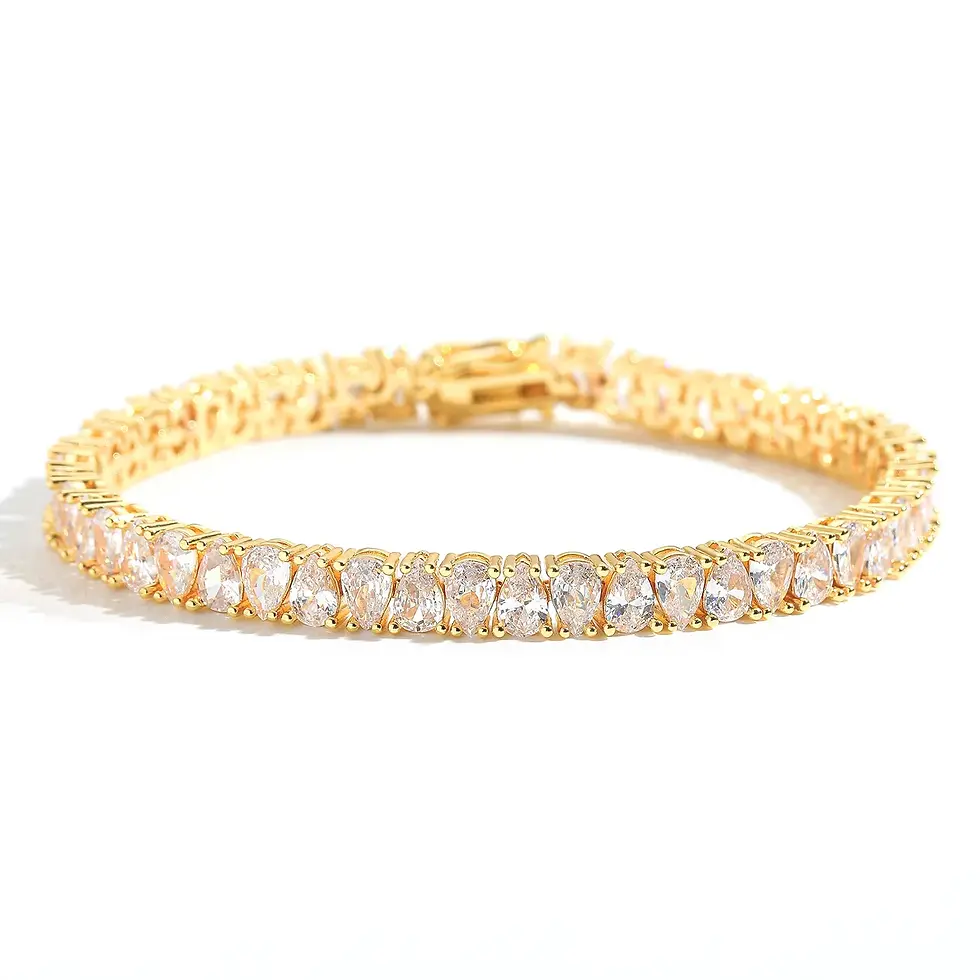 Miniaturbild: 6mm Oval Irregular Shape Tennis Bracelet with Cubic Zirconia for Men and Women