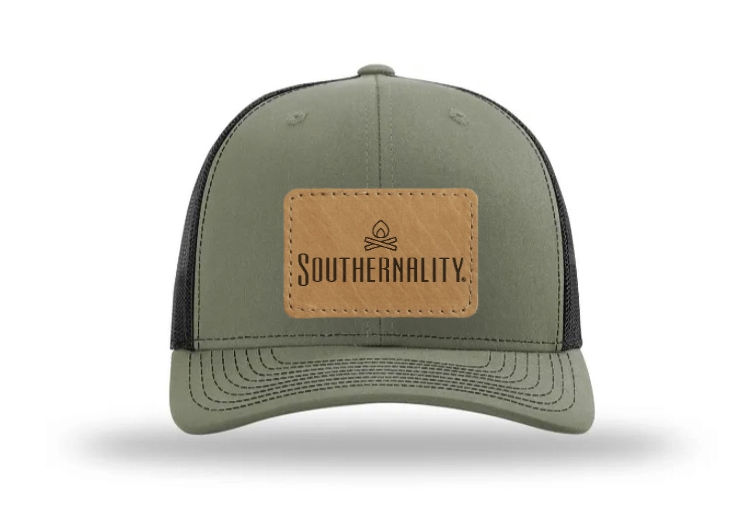 Southernality® Signature R-Flex Adjustable Trucker Hat (Loden/Blk, Lrg Rect)