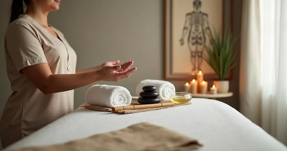 Profissional oferece duas abordagens de massoterapia oriental e ocidental em consultório moderno