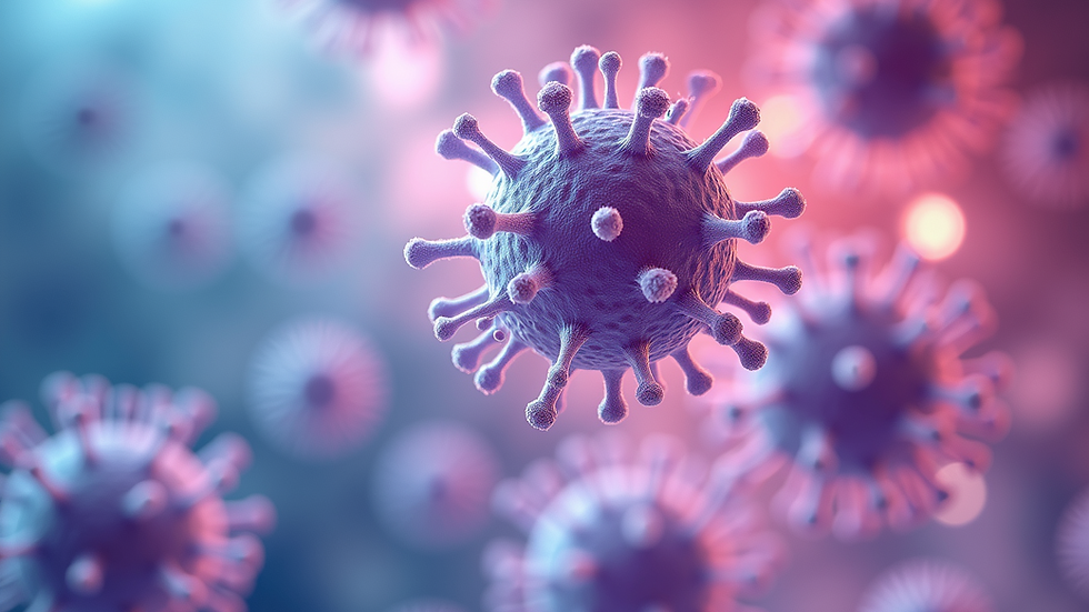 Close-up view of microscope slide showing immune cells