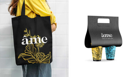 Design de embalagem , Id. Visual, rótulos, naming, branding Café Âme