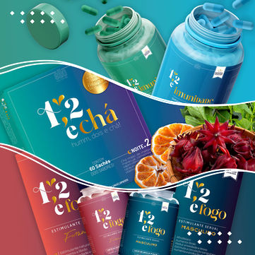 design de embalagem", "identidade visual", "chá natural", "energia", "sono", "relaxamento".
Embalagem atraente e natural para 1,2 E Chá - ingredientes naturais para melhorar sua rotina diária.