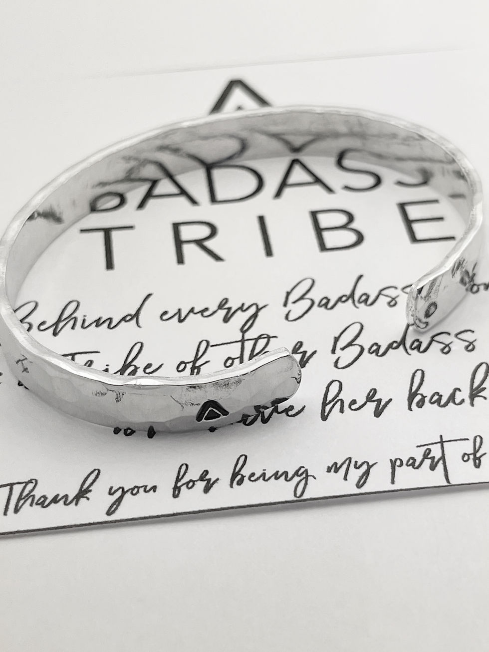 badass tribe best friend bracelet silver hand stamped cuff bracelet