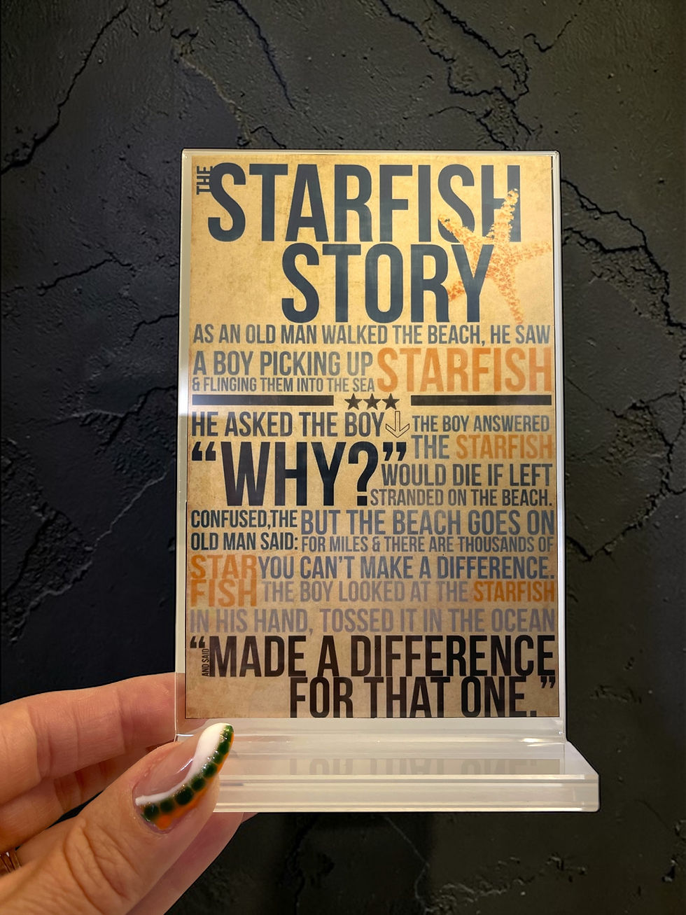 Thumbnail: framed 4x6 starfish story poem graphic