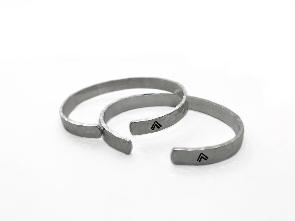 Thumbnail: hand stamped aluminum cuff bracelet for my tribe best friend gift