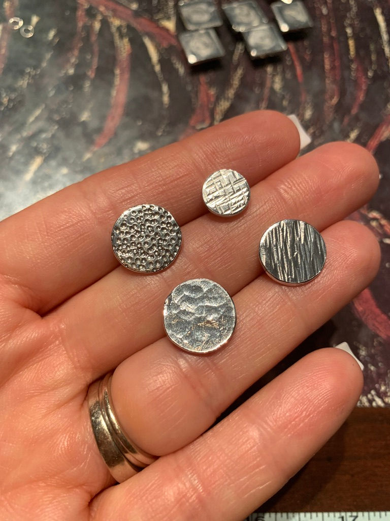 Thumbnail: silver minimalist post earrings stylish earrings for everyday