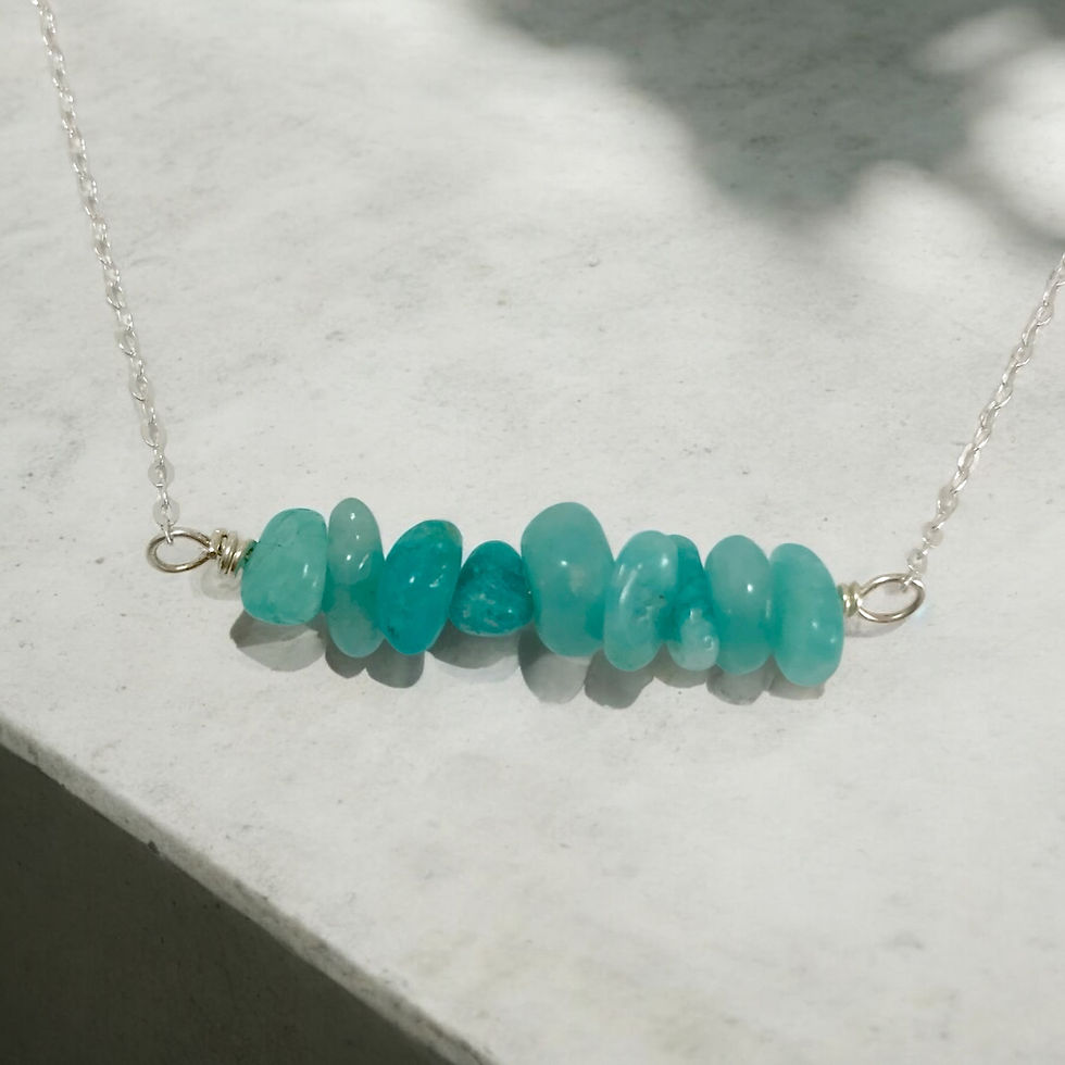 Thumbnail: amazonite natural stone necklace sterling silver