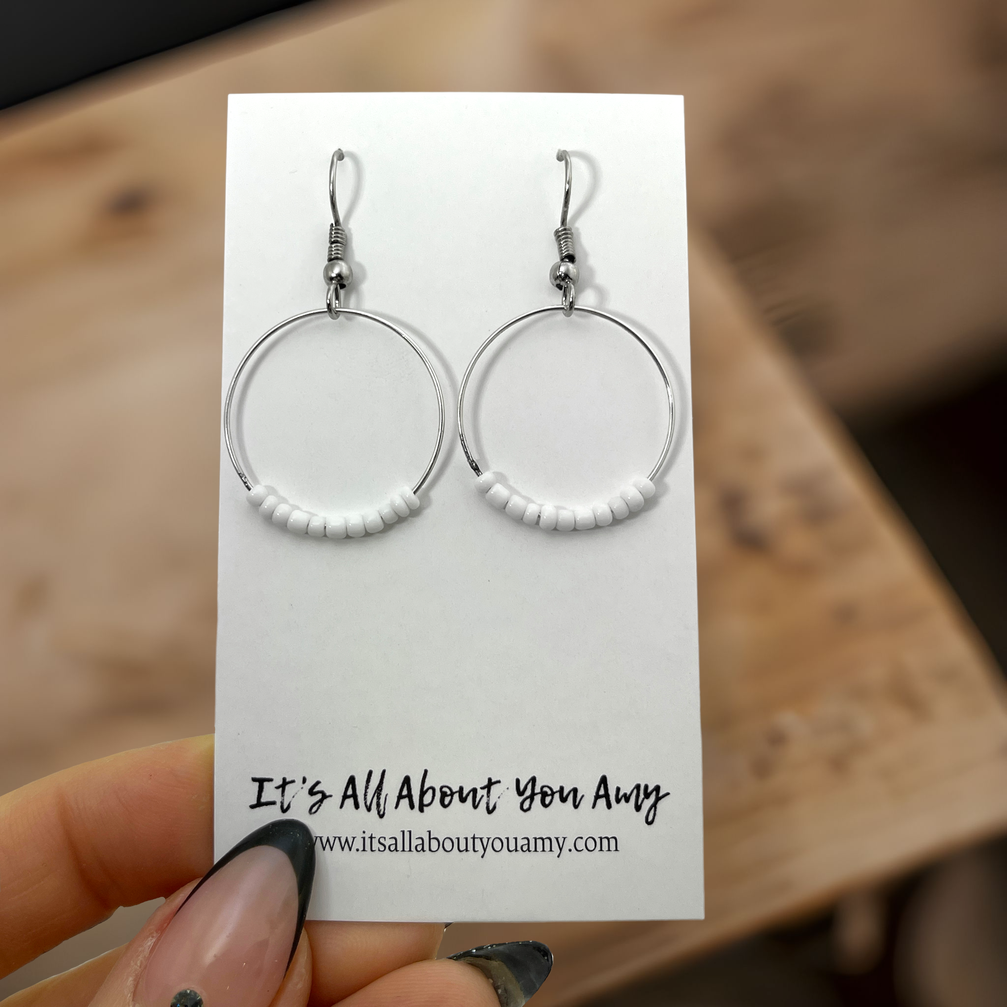 Beaded Hoop Earrings