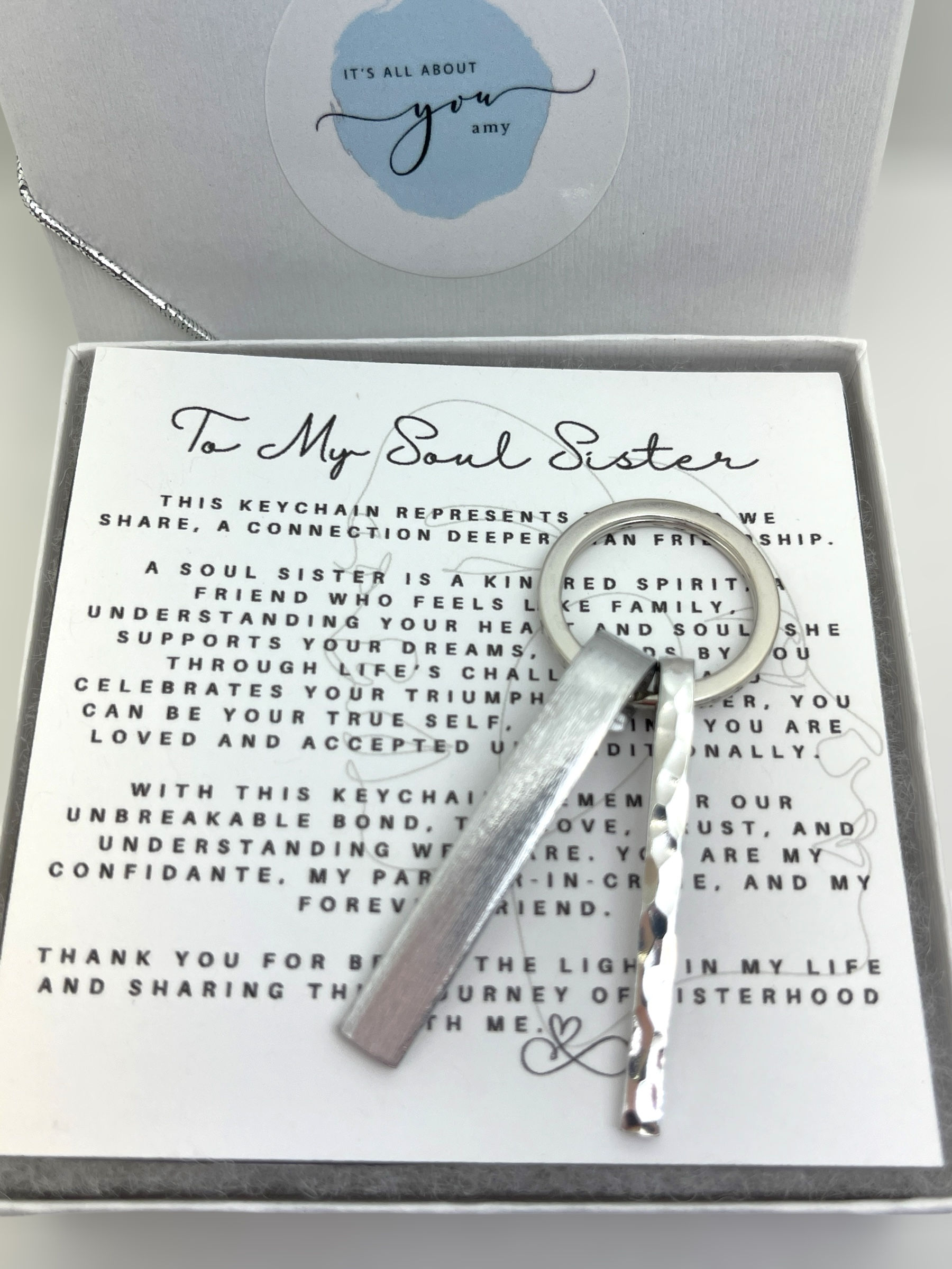 soul sister keychain thick and thin keychain gift for bestie