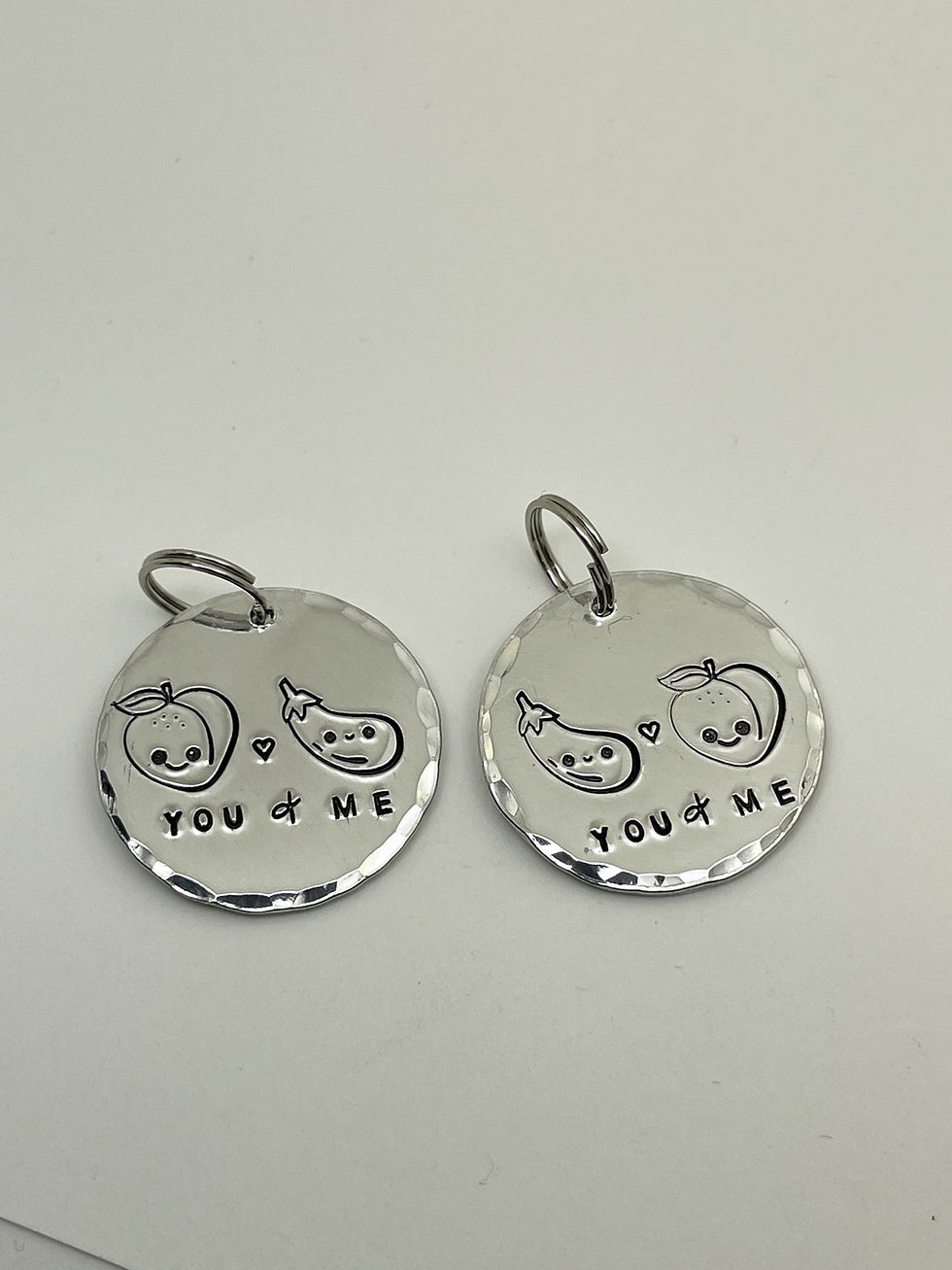 Thumbnail: Peach Eggplant Pun Keychain