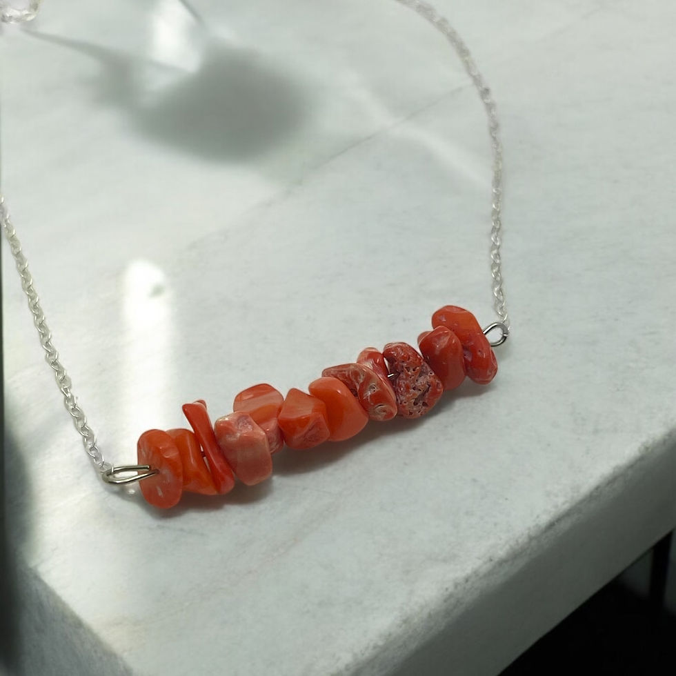Thumbnail: Orange Coral Bar Necklace