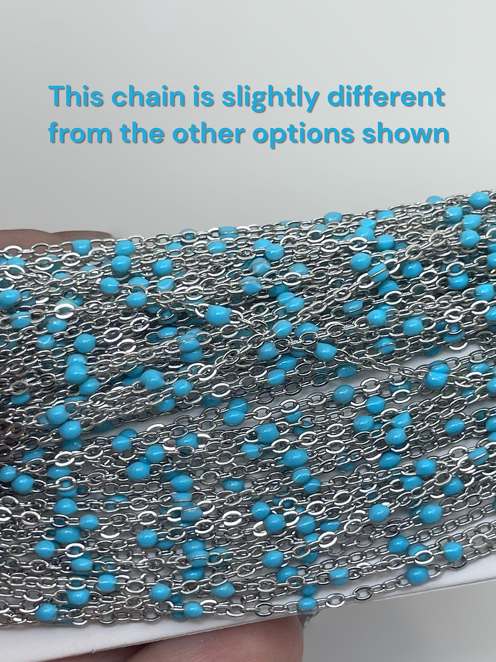 Thumbnail: turquoise enamel silver stainless steel necklace