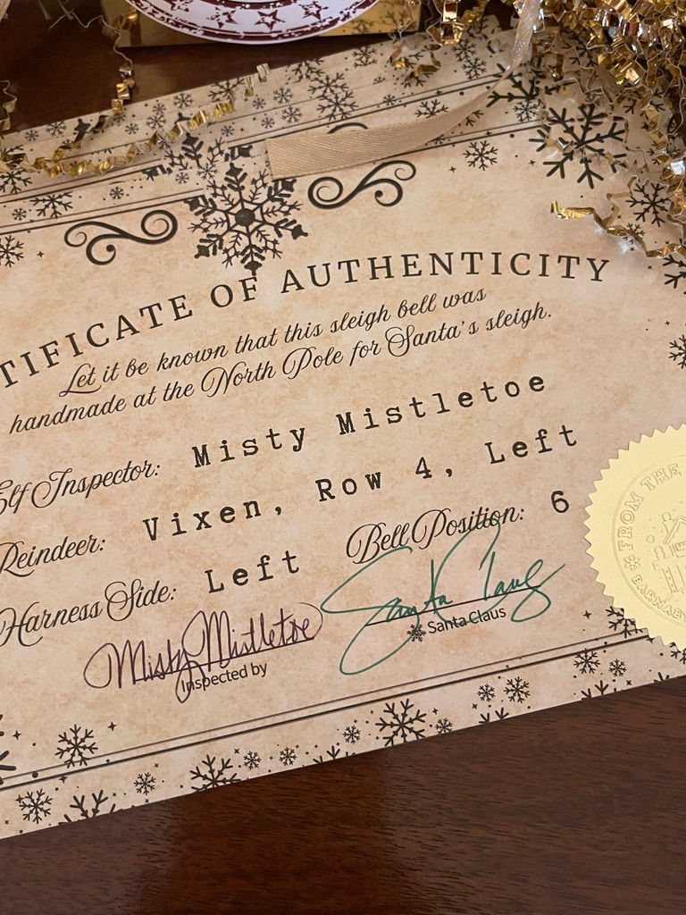 Thumbnail: Official Santa’s Sleigh Bell Set with Certificate of Authenticity
