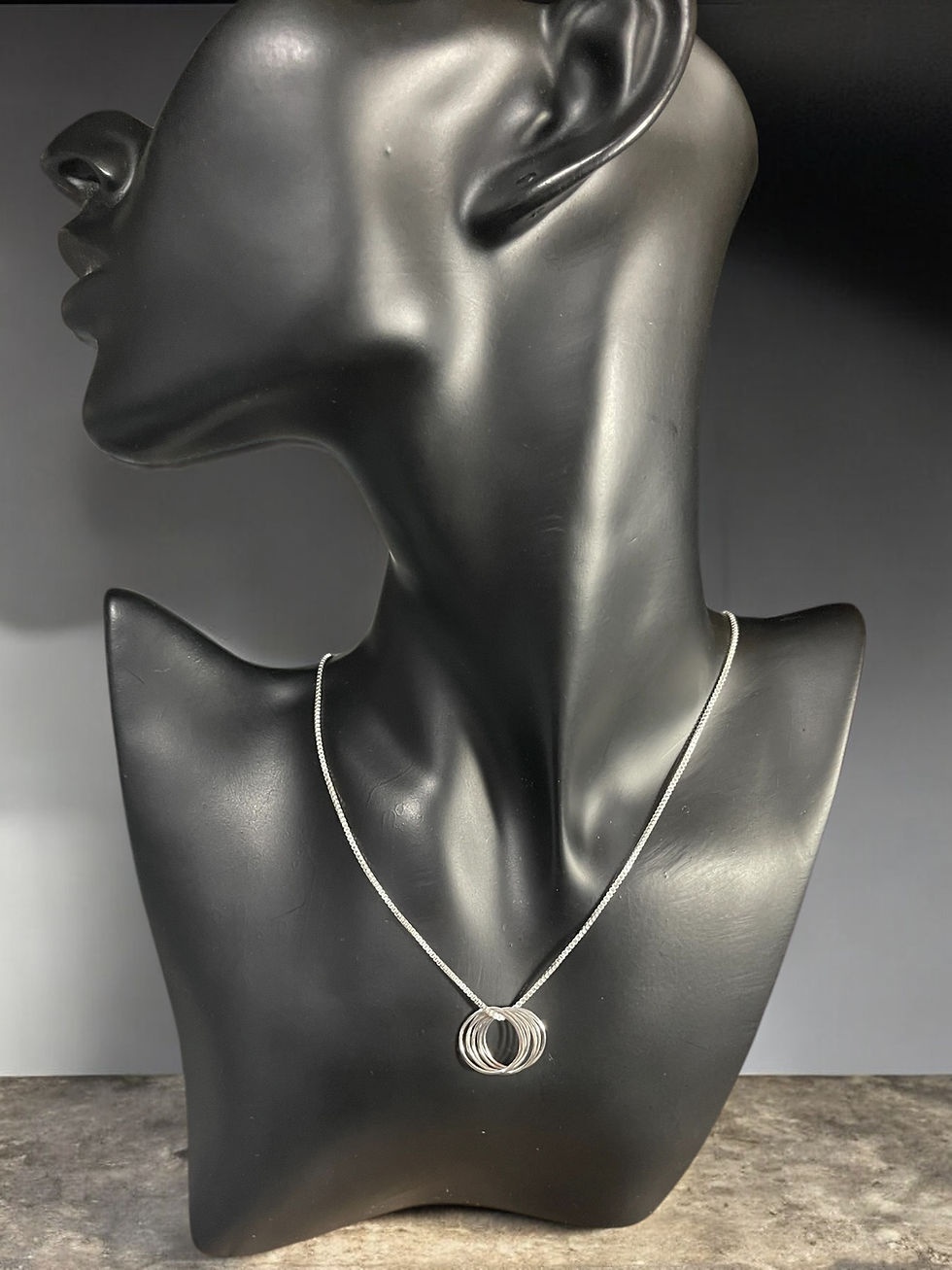 Thumbnail: party of three, party of 3 sterling silver circle family necklace birthdays gift for her