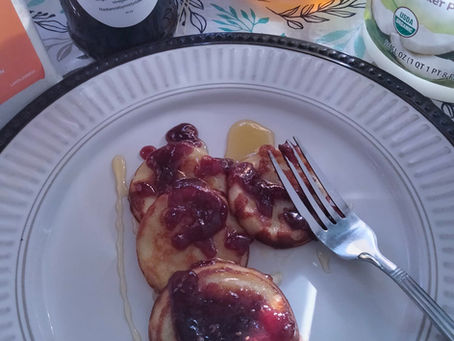 Gluten Free Coconut Pancakes with Raspberry elderberry Syrup