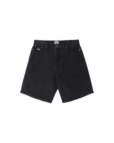 PANTALON CORTO OBEY "BIGWIG BAGGY DENIM SHORT" FADED BLACK