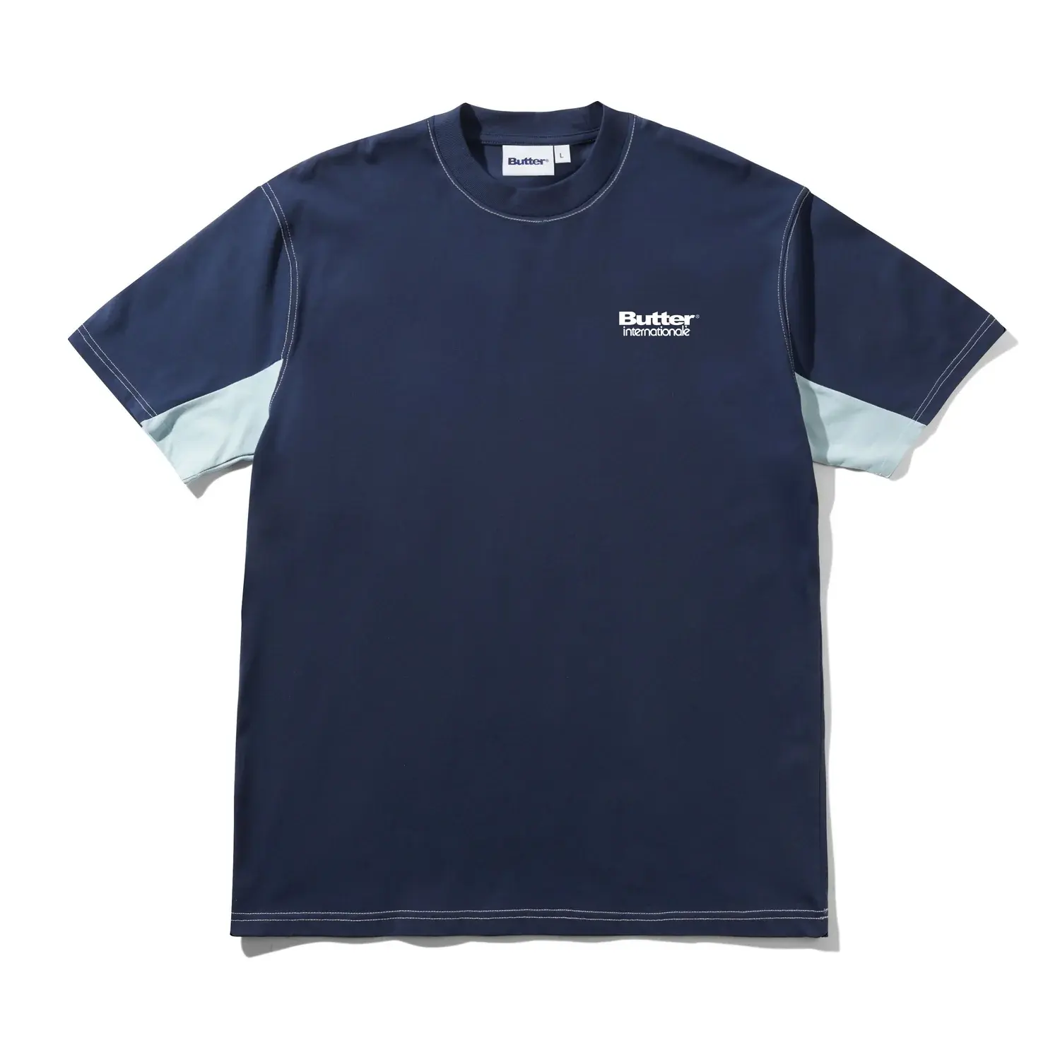 CAMISETA BUTTER GOODS "INTERNATIONALE PANELLED"SLATE