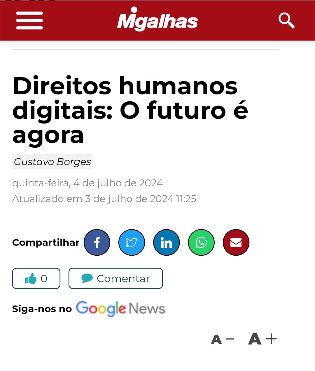 DIREITOS HUMANOS DIGITAIS: O FUTURO É AGORA