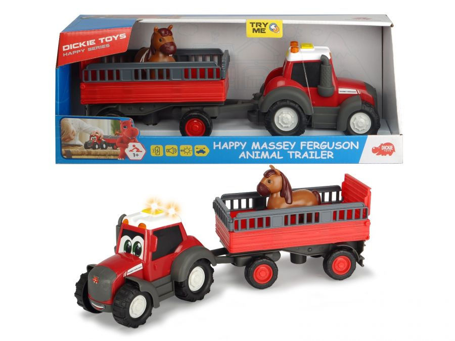 MF Happy Tractor with Trailer and Horse