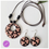 Thumbnail: handmade pink flower themed necklace and earrings