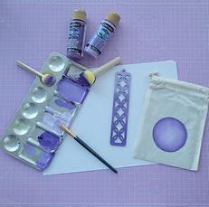 mandala dotting decoration in progress