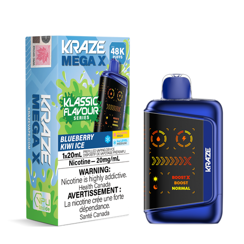 Kraze Mega X Disposable Vape - Blueberry Kiwi Ice