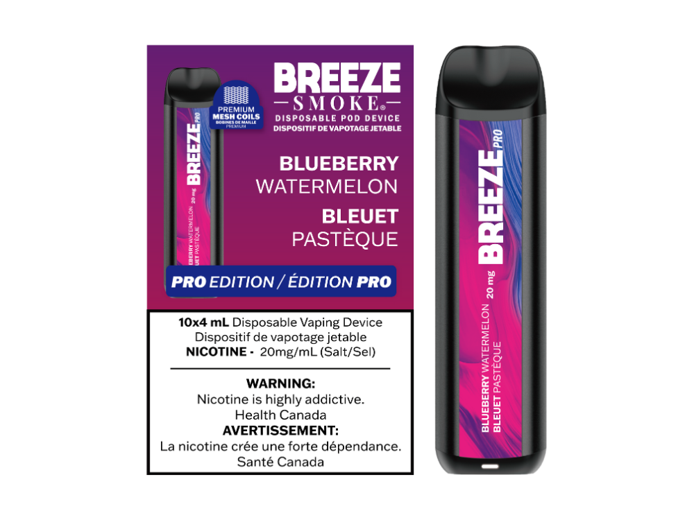 Breeze Pro 20mg 2000 Puffs 4mL (Blueberry Watermelon)
