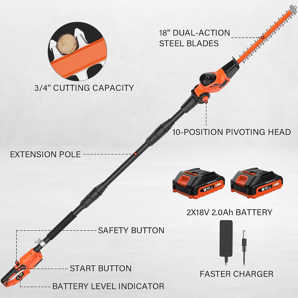 Thumbnail: MAXLANDER 18-Inch Cordless Pole Hedge Trimmer