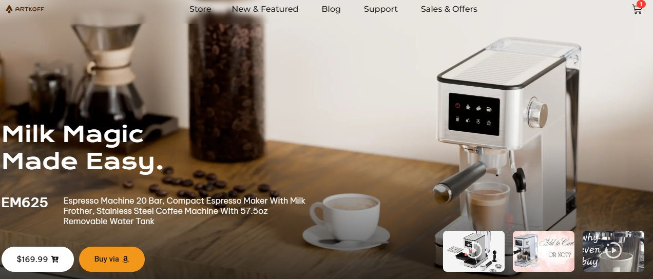 Artkoff EM625 Coffee Espresso Machine 20 Bar