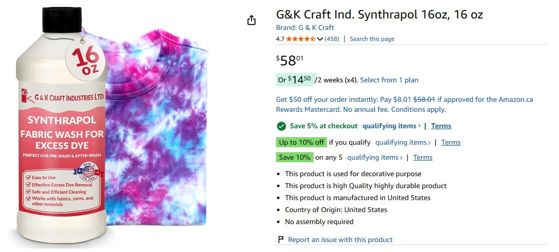 G&K Craft Ind. Synthrapol 16oz