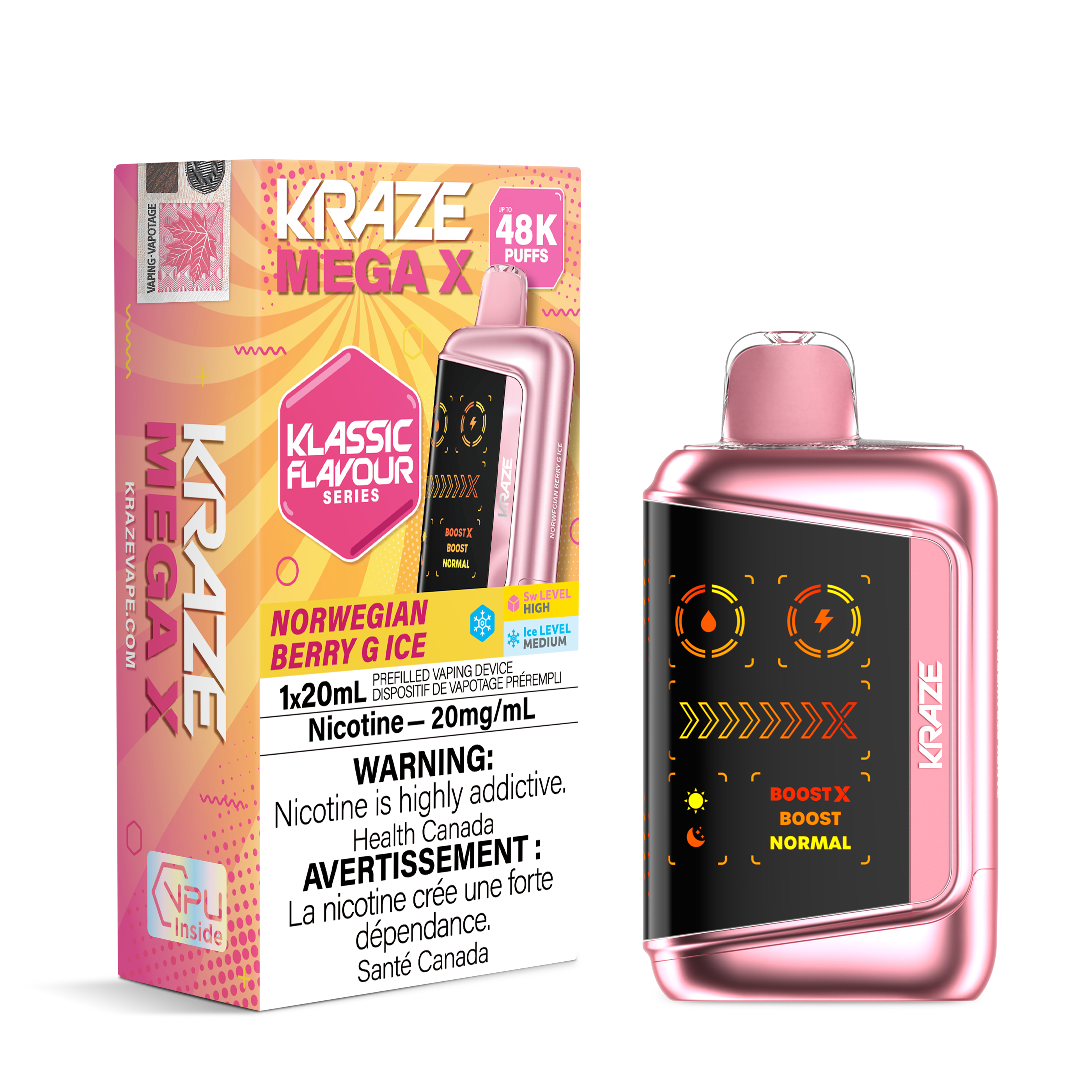 Norwegian Berry G Ice 20mg - Kraze Mega X Disposable Vape